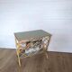 Porte-revue vintage en rotin, tablette vert sauge