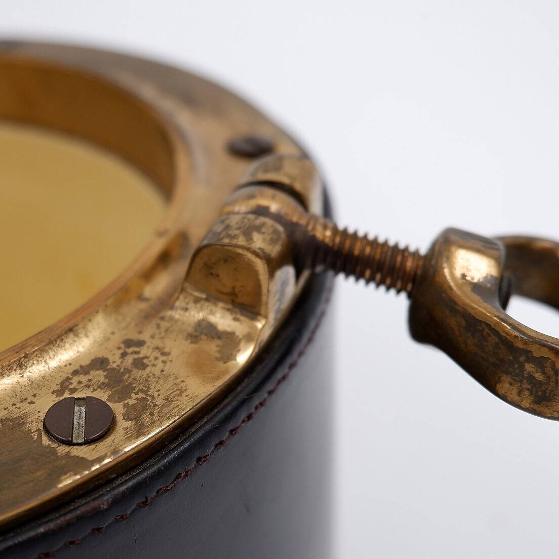 Vintage Dunhill Leather and Brass Cigar Humidor, 1960s