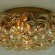 large mid century modern 1960's 1970's bubble amber glass CEILING LIGHT