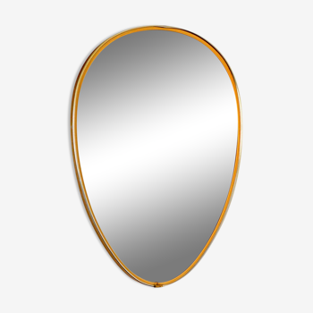 1960s free-form brass mirror - 48x33cm