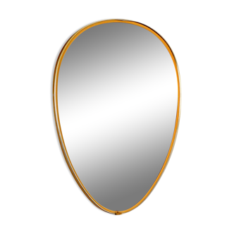 1960s free-form brass mirror - 48x33cm
