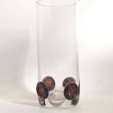 Crystal vase inlaid with button 1970s Height 25 cm