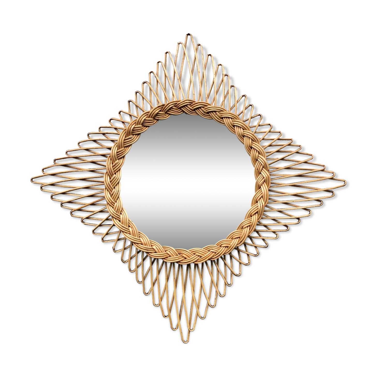 Rattan mirror