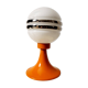 Lampe de table en métal orange et verre, vers 1960