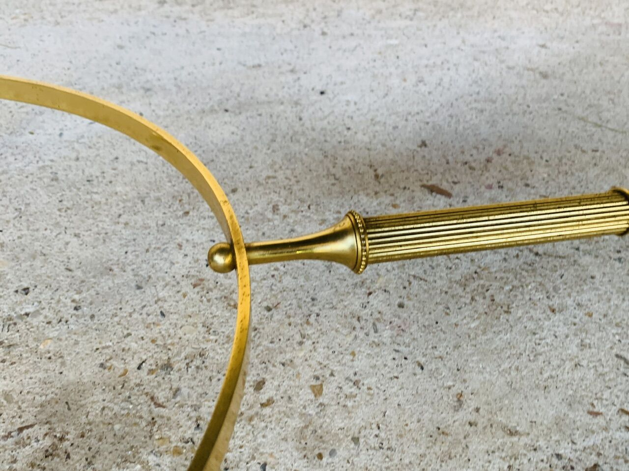 Mid-century coffee table in green marble and brass, 1960s