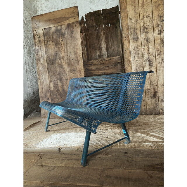 Public garden metal bench in 1950s