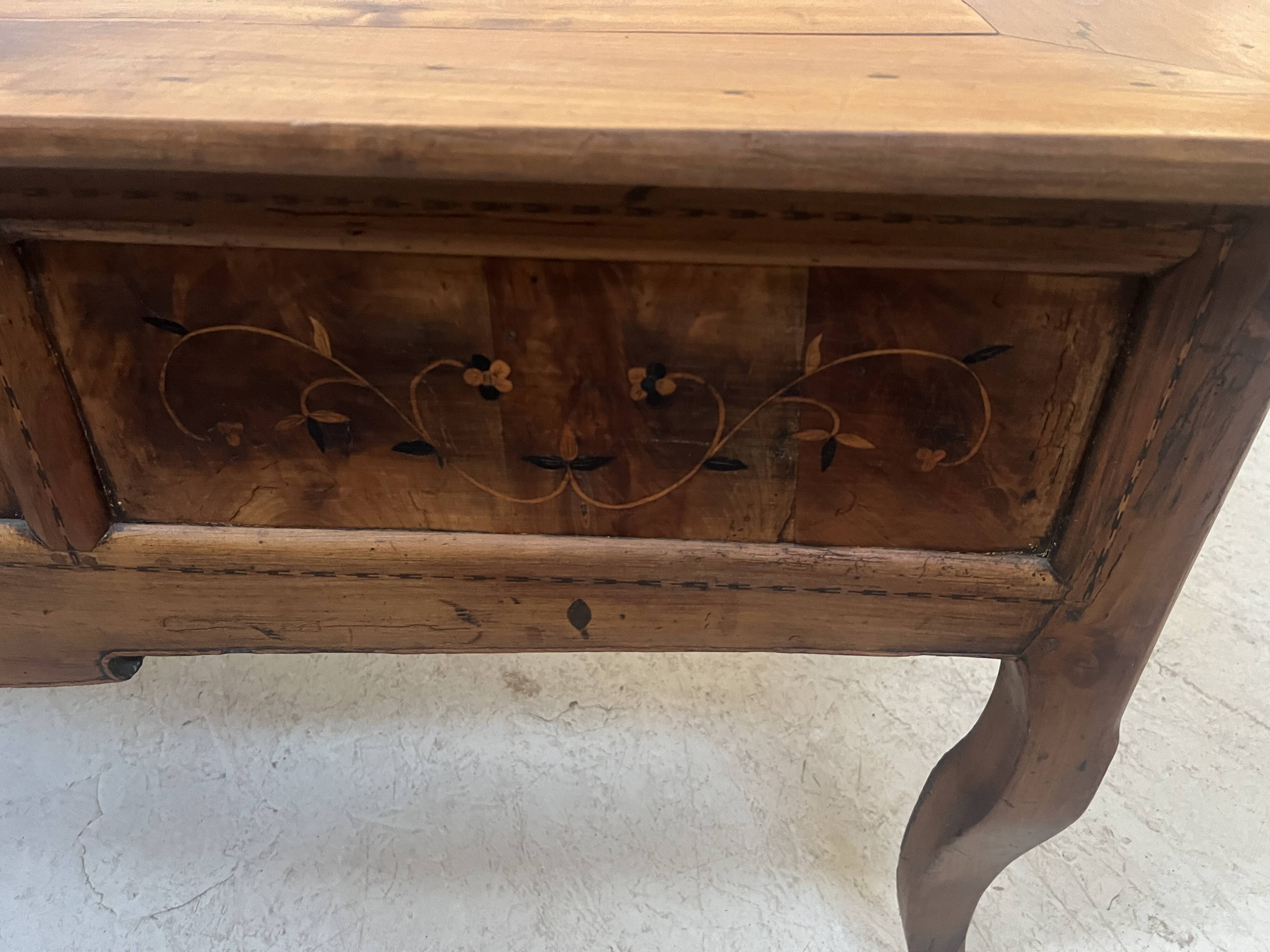 Provincial desk made of solid cherry wood, 20th century.