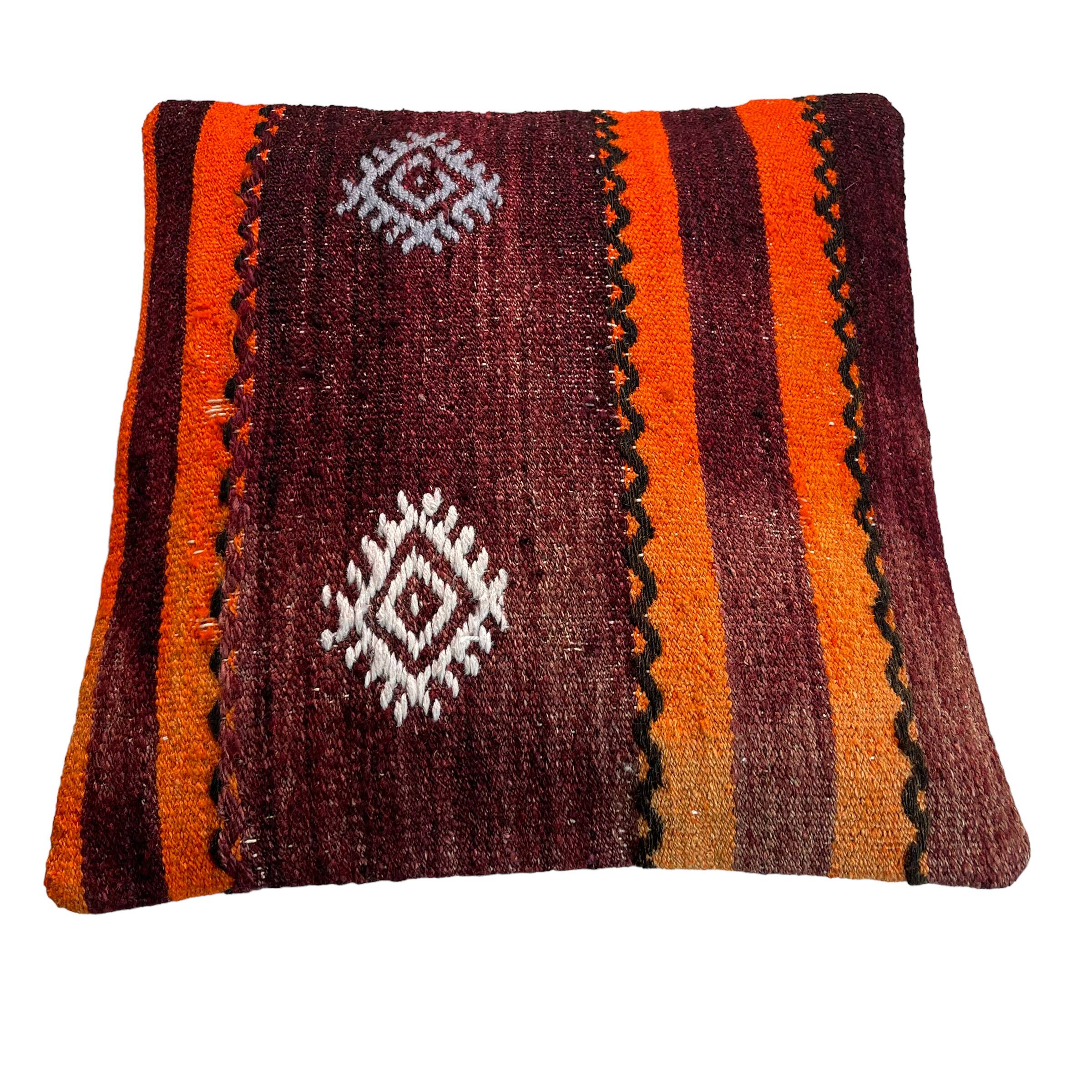 Vintage turkish kilim cushion cover , 40 x 40 cm