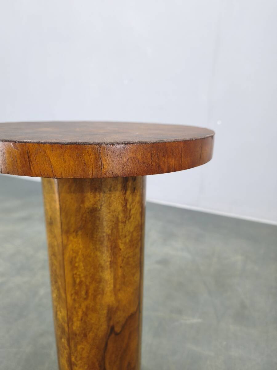 Art Deco Walnut Pedestal Table, Czechoslovakia, 1930s