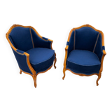 Bergère armchairs, France, circa 1920. After renovation.