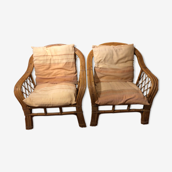 Rattan armchairs