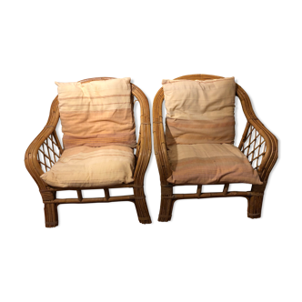 Rattan armchairs