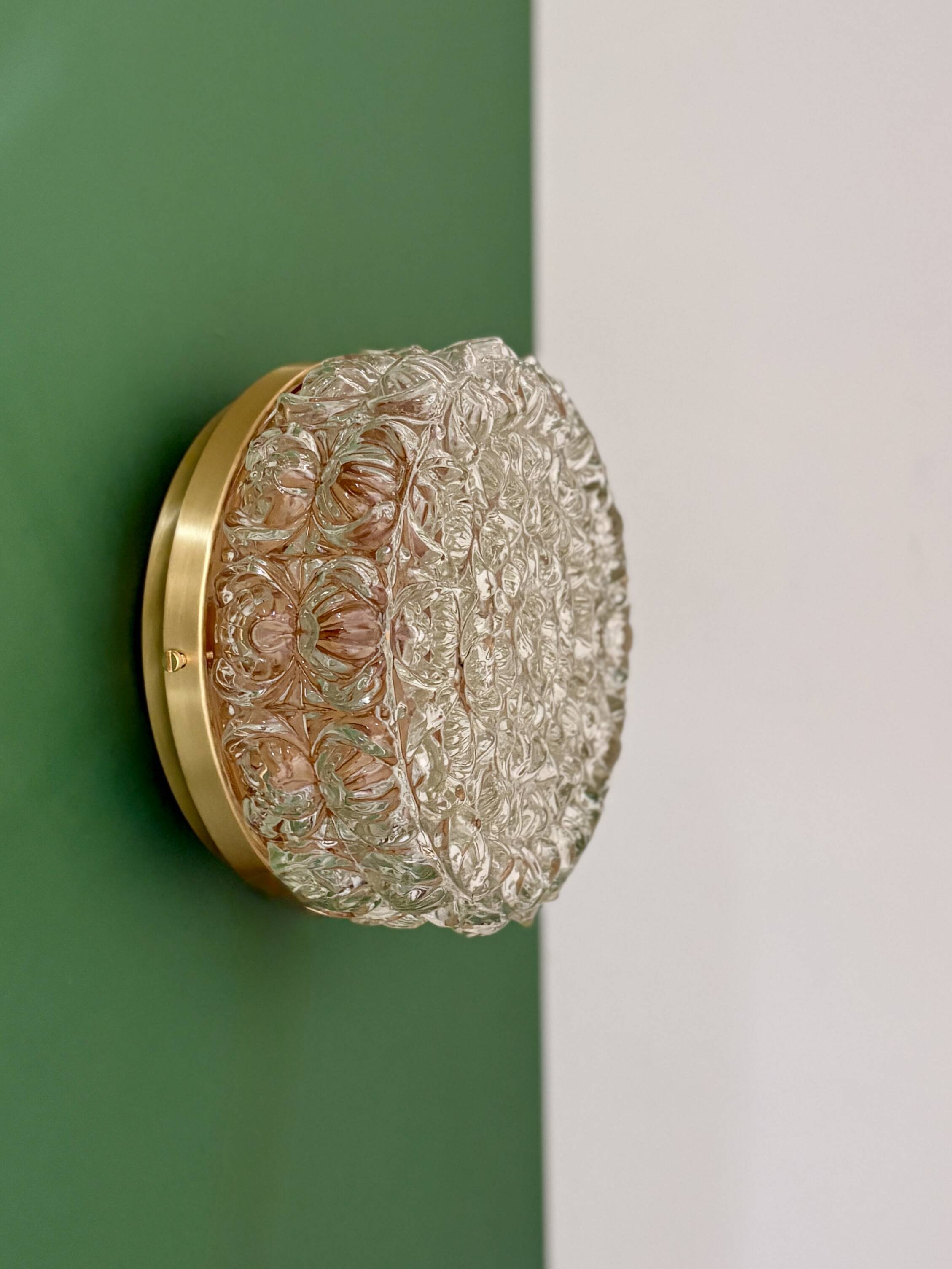 Vintage moulded glass wall or ceiling light globe