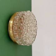 Applique ou plafonnier globe vintage en verre moulé