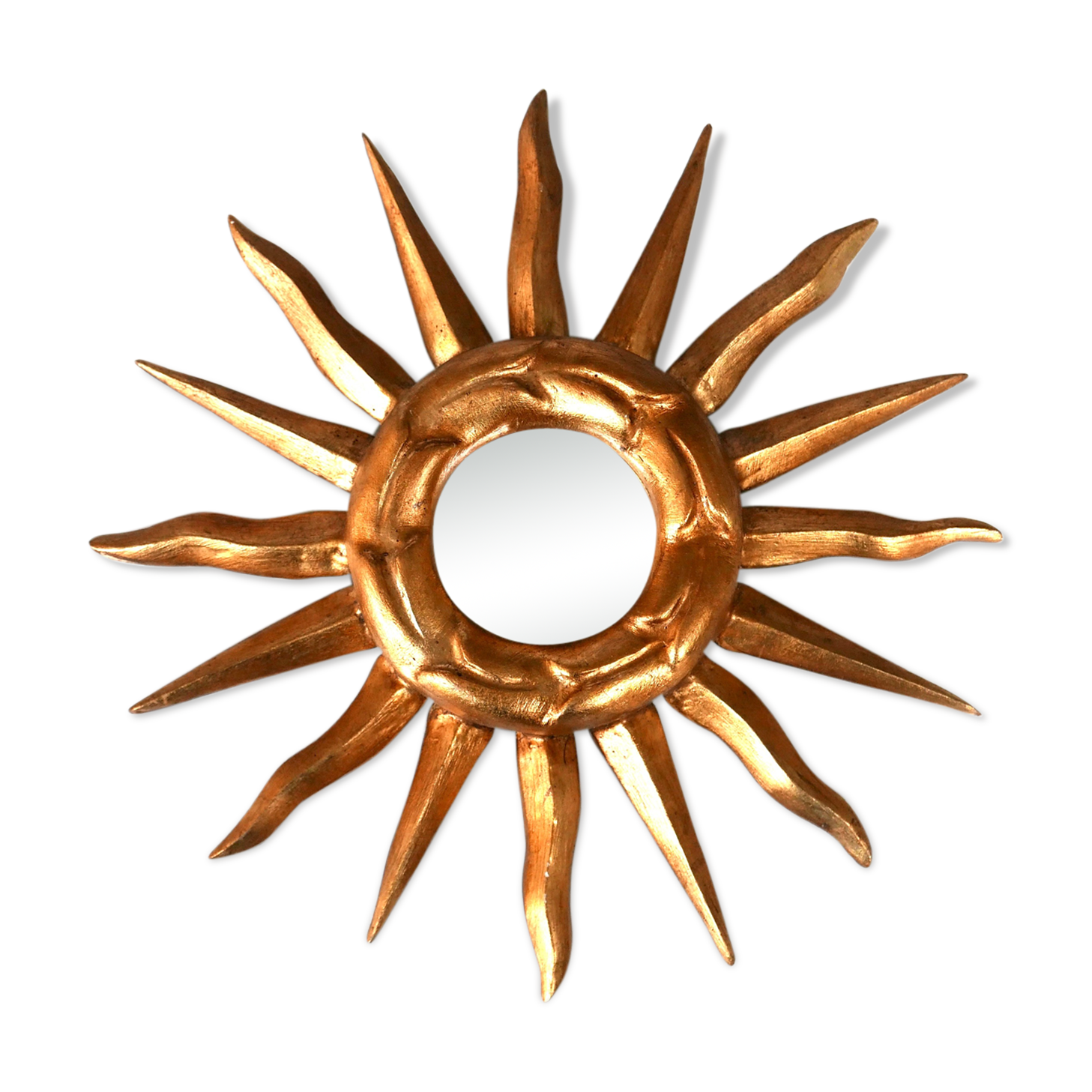 Wooden sun mirror, 60s - 23cm