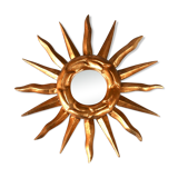 Wooden sun mirror, 60s - 23cm