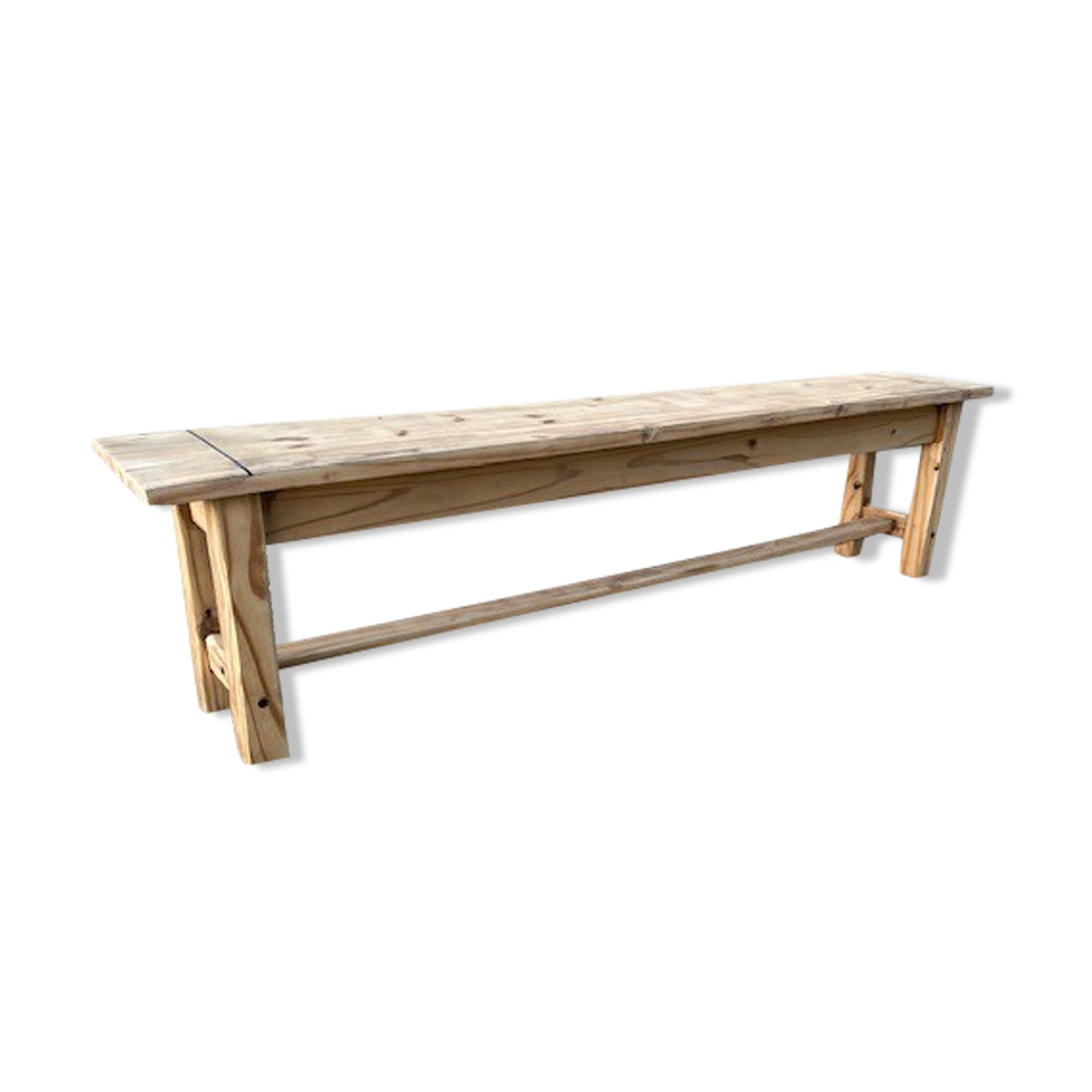 Sanded wood farm bench