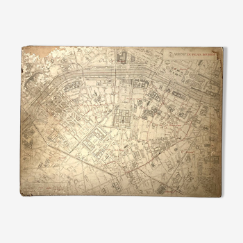 Carte ancienne cartonnée de Paris - 7ème Arrondissement