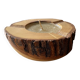 Ashtray candle holder in olive wood, old, vintage