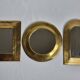 Set of 3 Moroccan vintage brass mirrors 16 cm