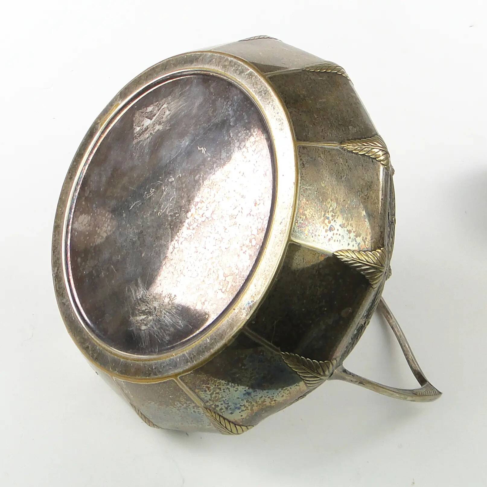 Art Nouveau basket, silver-plated brass, WMF, Germany, early 20th century