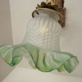 Bronze wall lamp with green tulip