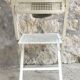 Vintage perforated metal folding chair