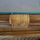 Rattan set with table and two armchairs.