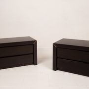 Pair of African rosewood and brass bedside tables for Fratelli Turri