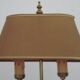 French Mid Century Brass Boulotte 2 Light Table Lamp Brown Shade