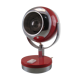 Seventies Space Age Eyeball table lamp in red and chrome laqué metal