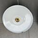 Pair of vintage lampshades, old enamelled sheet metal lampshades
