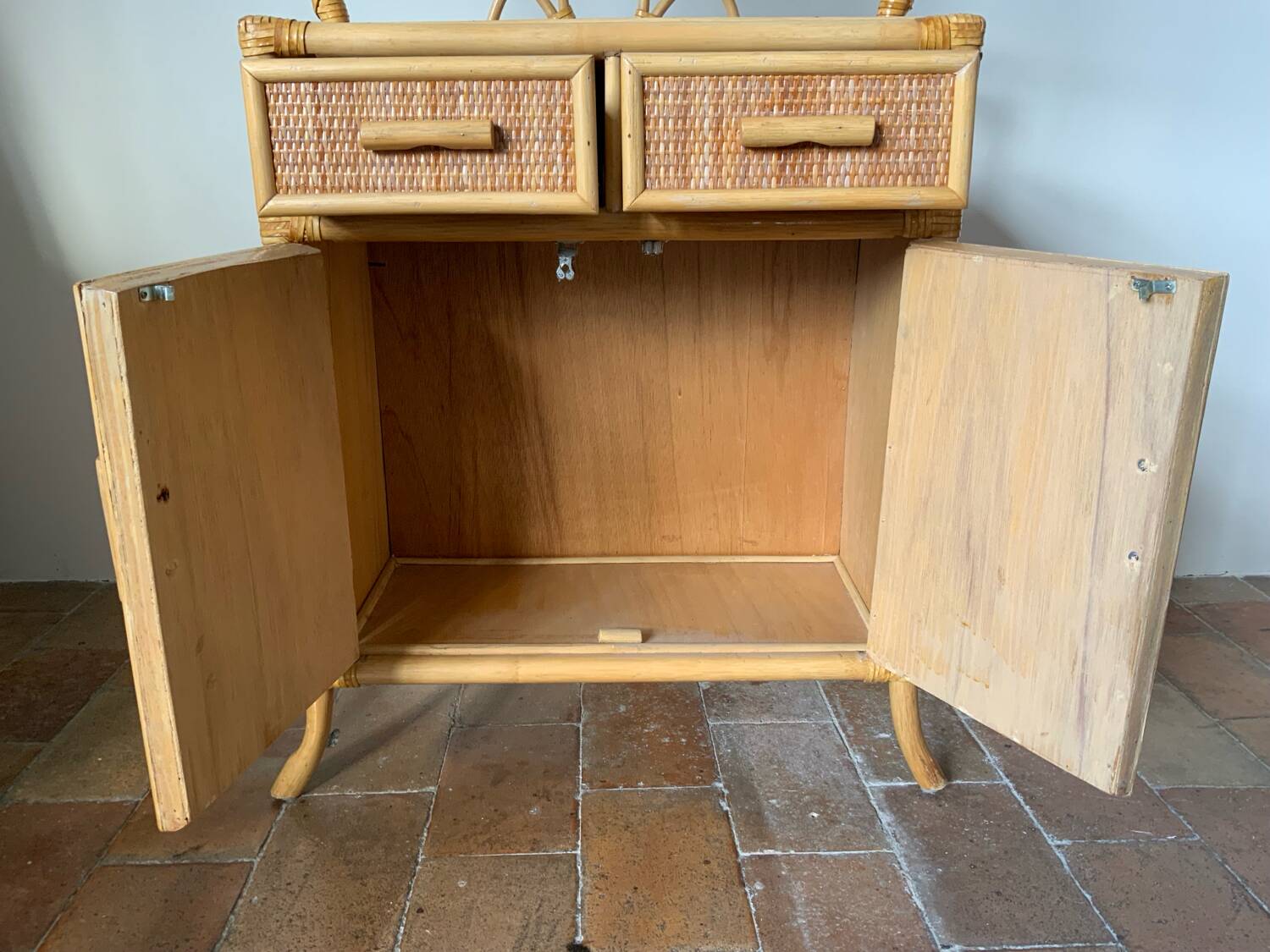 Vintage rattan sideboard