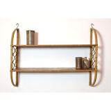 2 tier rattan shelf from the 1960s-1970s.