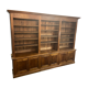 Bibliotheque meuble d'apothicaire en noyer