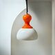 Vintage Pendant Light Made in Italy - Opaline Orange and White Glass, 1960s