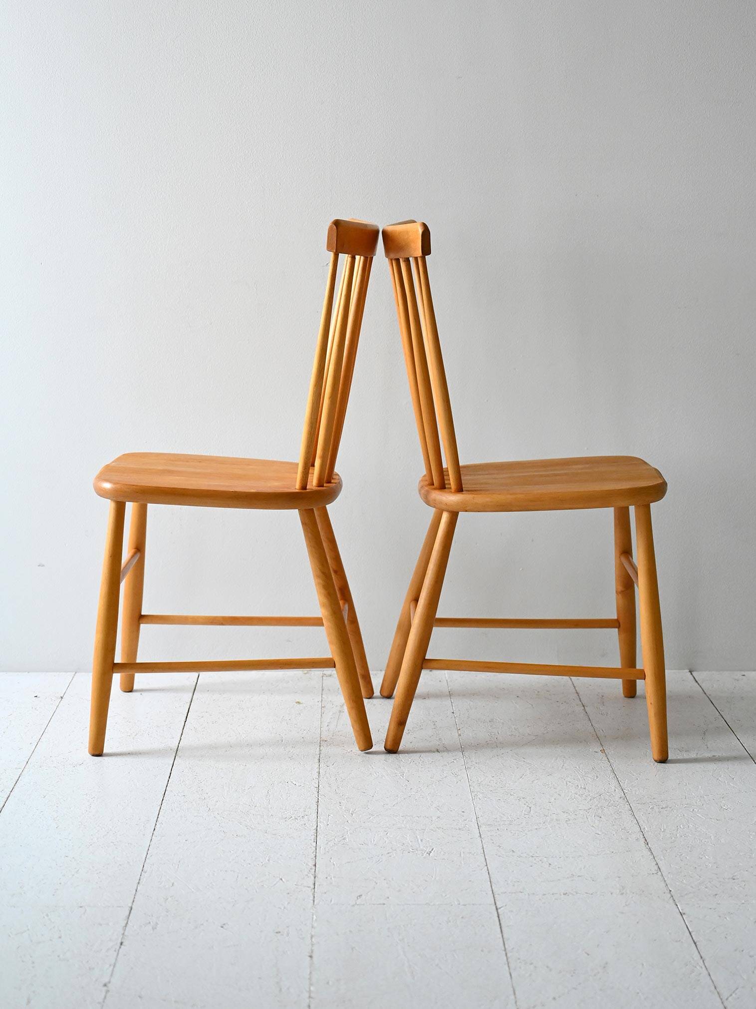 Paire de chaises Pinstolar scandinaves du milieu du siècle
