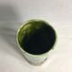 Roll old glazed ceramic vase green