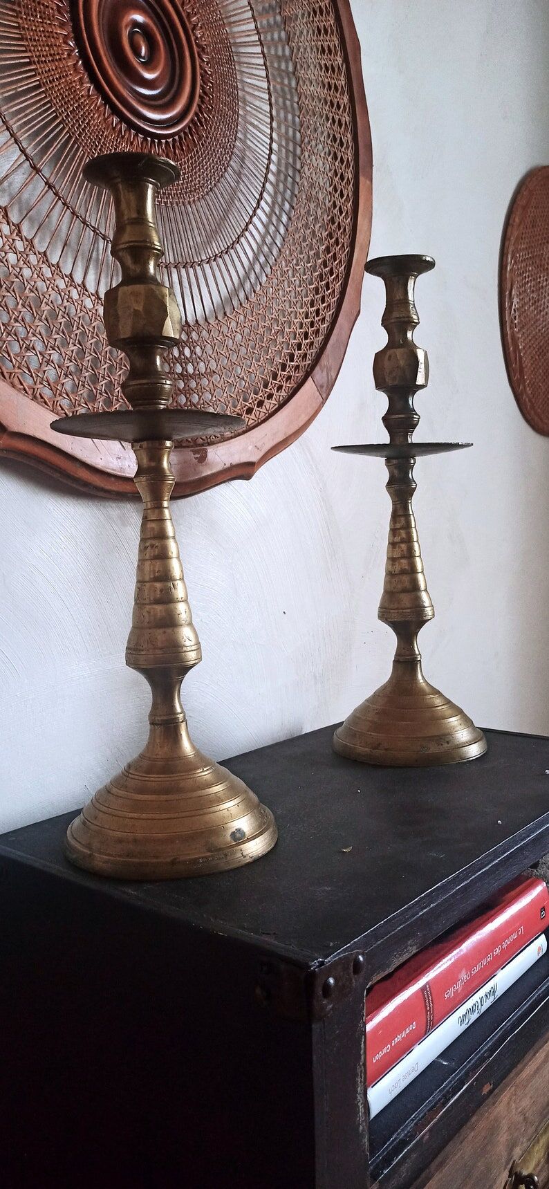 2 brass candle holders