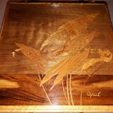 Set of 4 Gallé nesting tables with dragonfly decoration