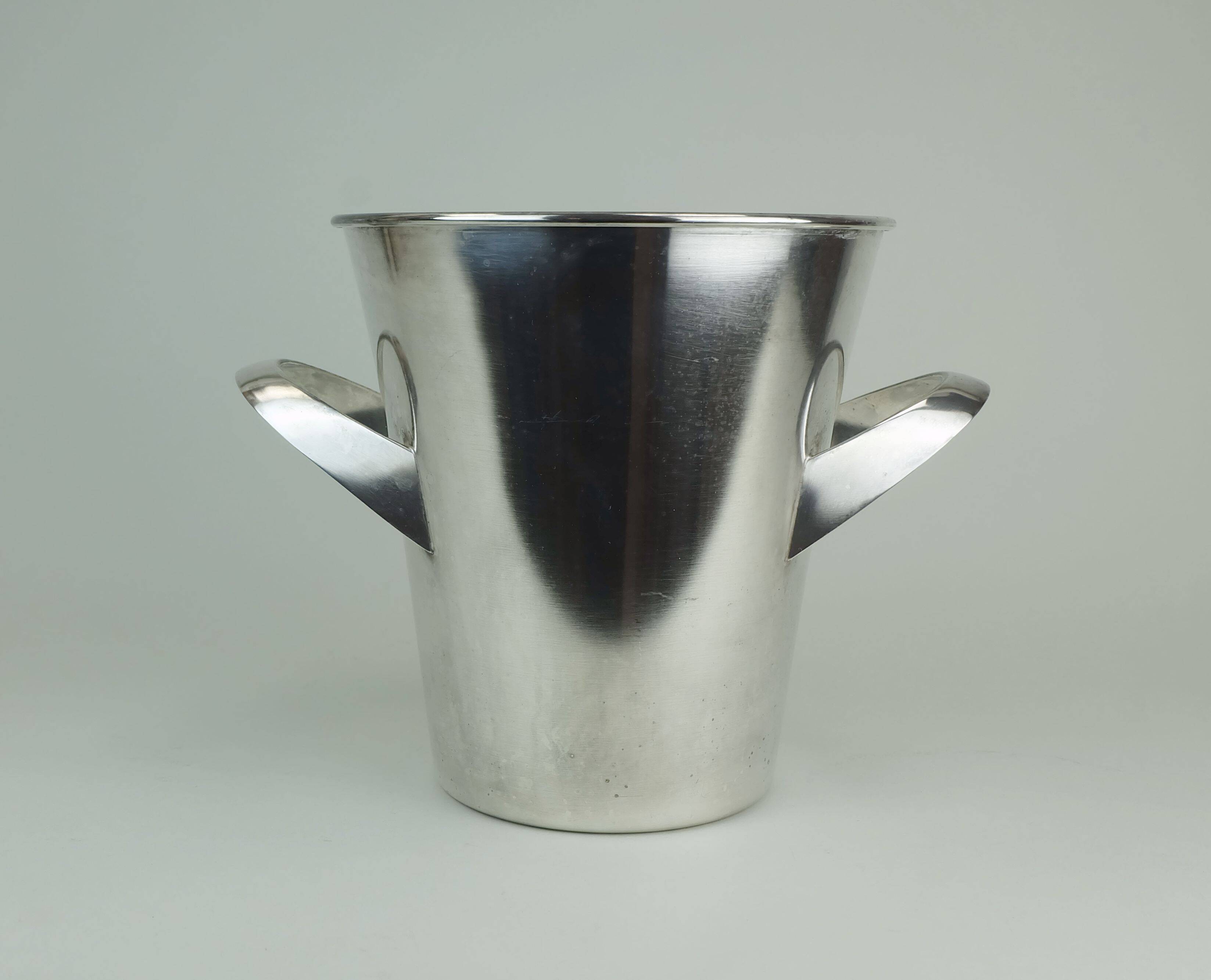 Silver-plated mid century champagne cooler designed by kurt mayer for wmf  1950s