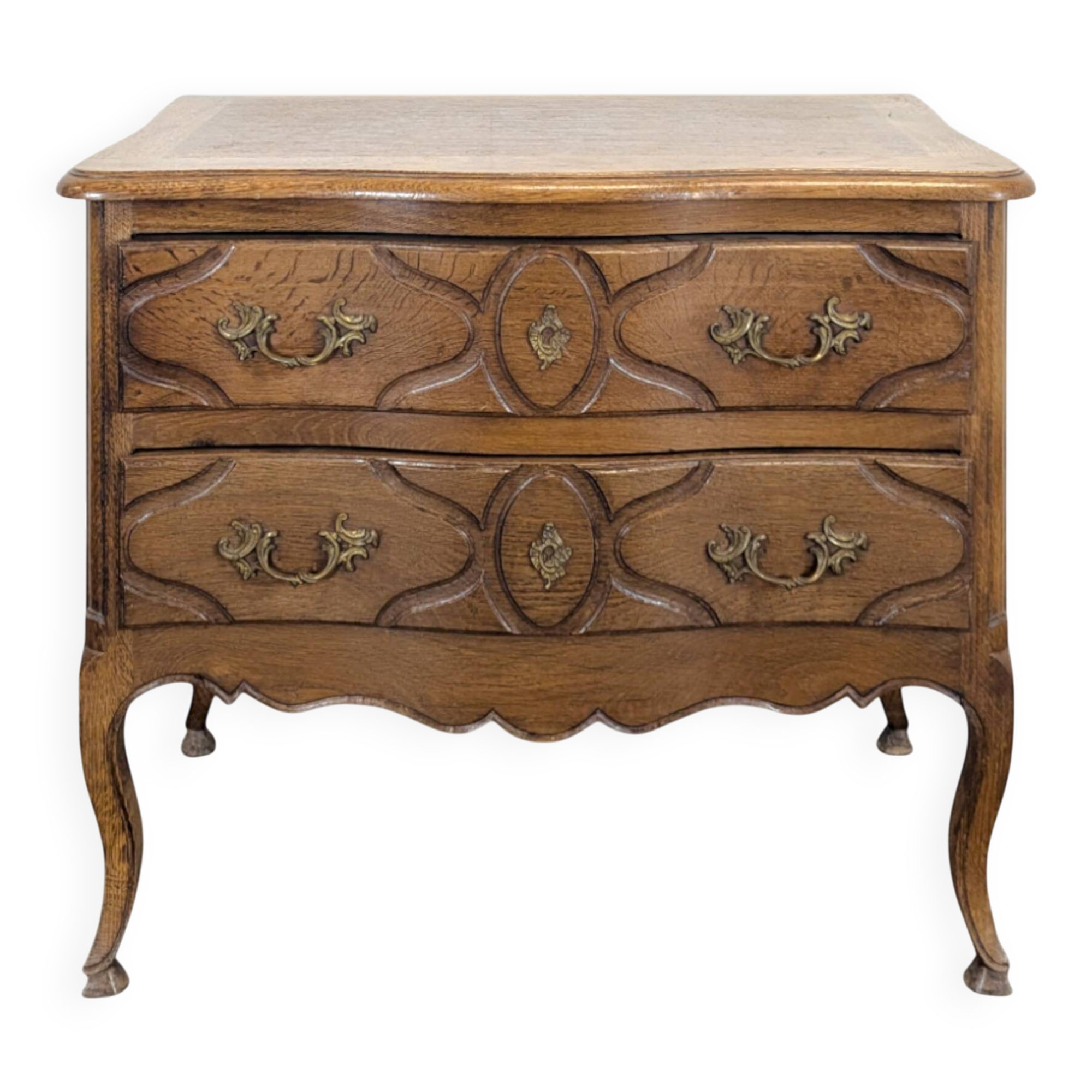 Louis XV style neo-rustic curved chest of drawers