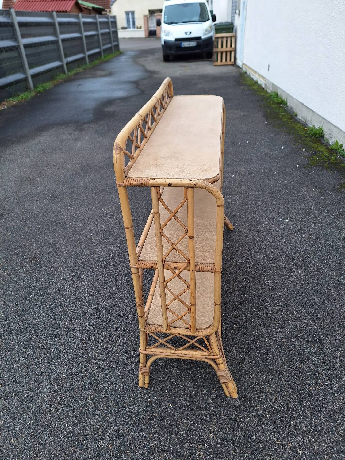 Vintage rattan shelf