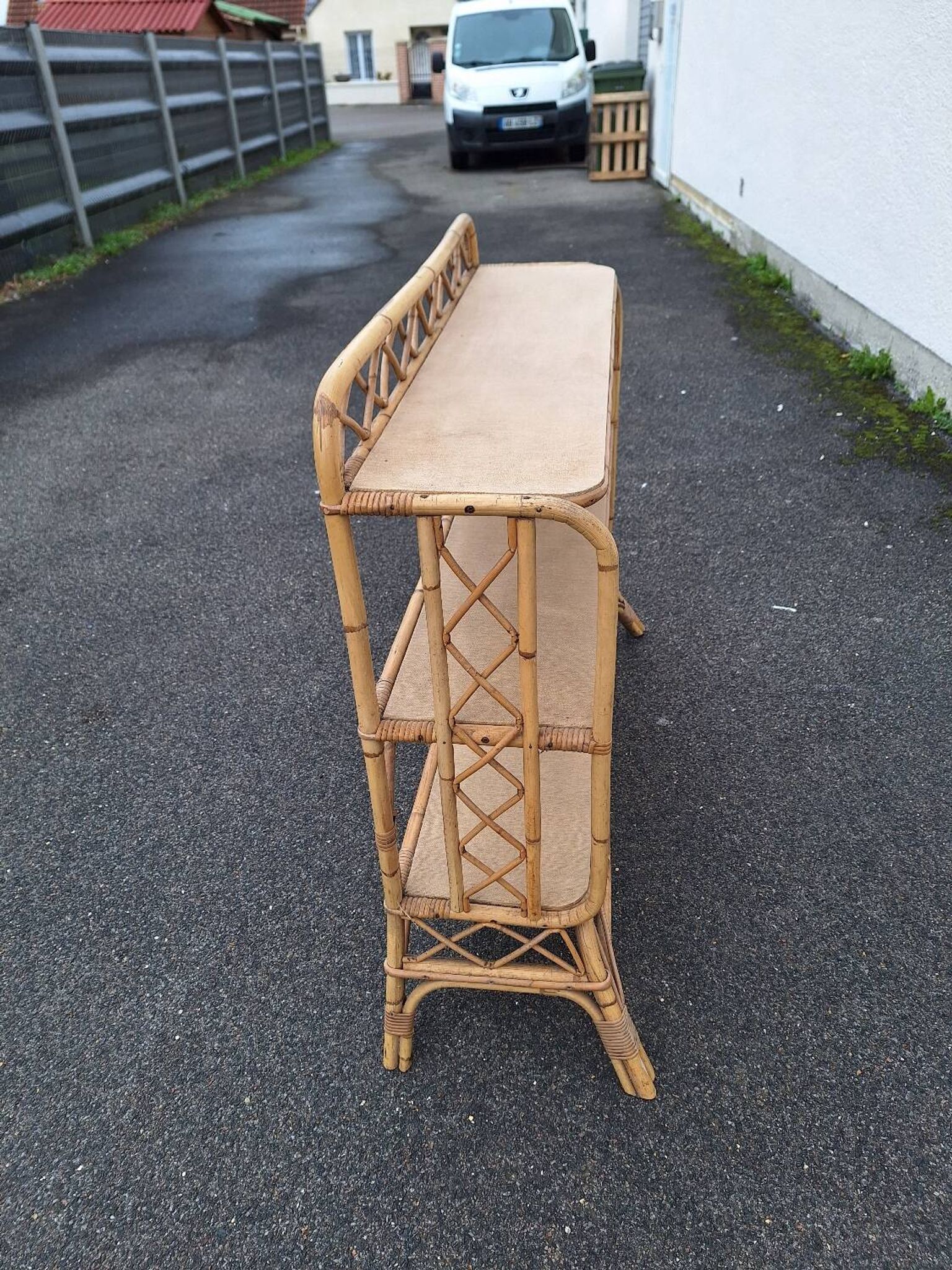 Vintage rattan shelf