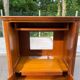 Armoire meuble tv bonnetière en merisier massif 80s
