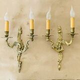 Louis XV gilt bronze wall lights with curved branches