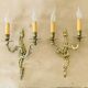 Louis XV style wall sconces in gilt bronze with undulating arms
