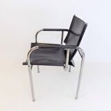 Strässle HE leather lounge chair by Hans Eichenberger