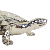 Metal tortoise silver box mini chest jewelery 17cm