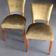 Chaises années 50 en velours vert bronze